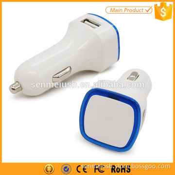 Promotional Gift Phone Car Charger 5V 2.1A 3.1A Dual USB Car Charger with Led Light